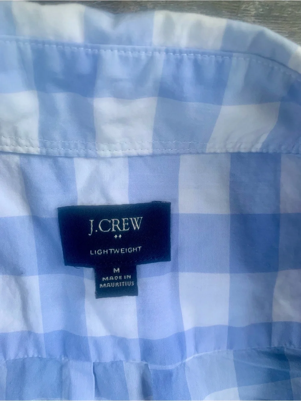 J. Crew Cottagecore Blue Gingham Short-Sleeve Button-Up Shirt
